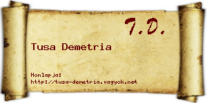 Tusa Demetria névjegykártya